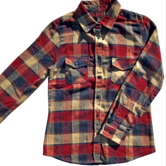 Womens red, navy, flannel - Picture 3 of 5
